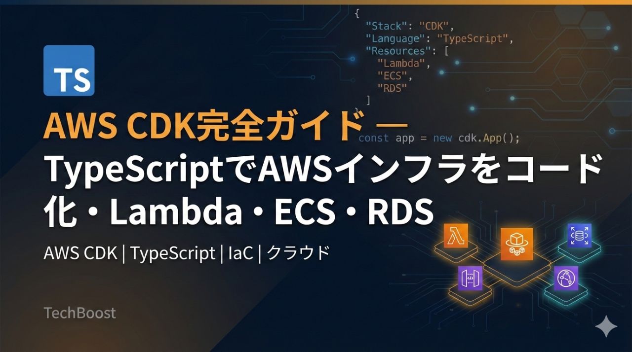 AWS CDK完全ガイド — TypeScriptでAWSインフラをコード化・Lambda・ECS・RDS