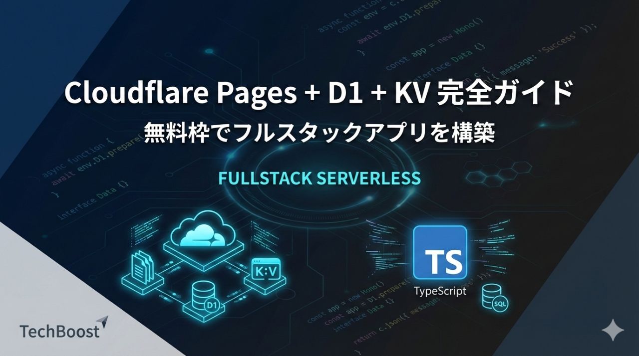 Cloudflare Pages + D1 + KV 完全ガイド — 無料枠でフルスタックアプリを構築