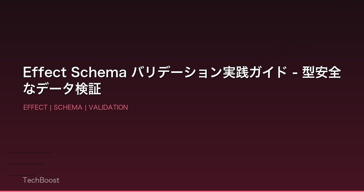 Effect Schema バリデーション実践ガイド - 型安全なデータ検証