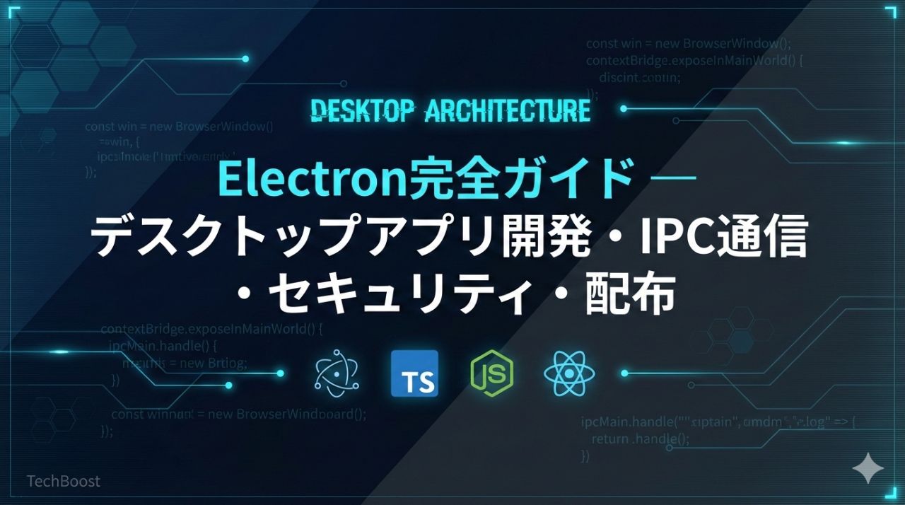Electron完全ガイド — デスクトップアプリ開発・IPC通信・セキュリティ・配布