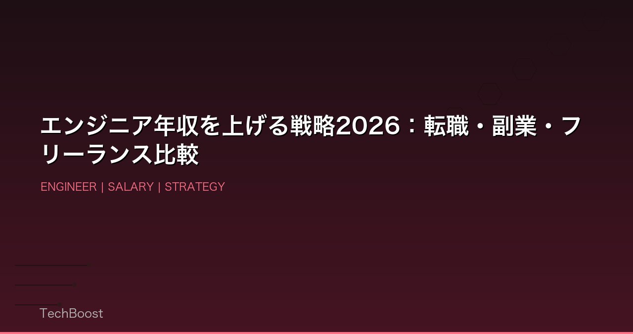 エンジニア年収を上げる戦略2026：転職・副業・フリーランス比較