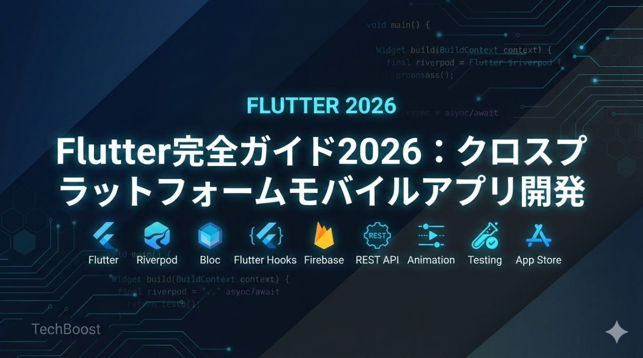 Flutter完全ガイド2026：クロスプラットフォームモバイルアプリ開発