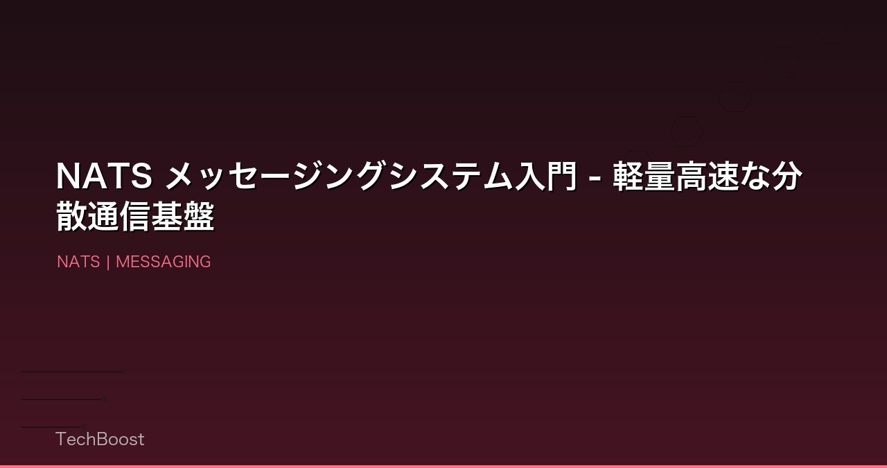 NATS メッセージングシステム入門 - 軽量高速な分散通信基盤