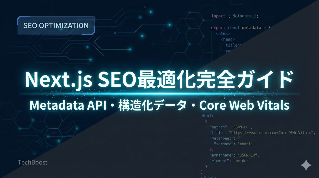 Next.js SEO最適化完全ガイド — Metadata API・構造化データ・Core Web Vitals