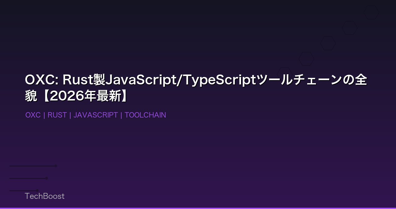 OXC: Rust製JavaScript/TypeScriptツールチェーンの全貌【2026年最新】