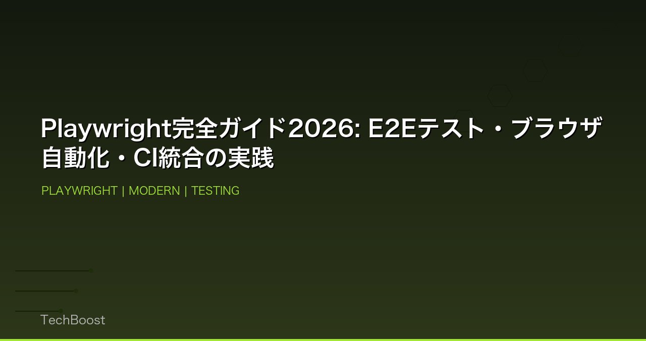 Playwright完全ガイド2026: E2Eテスト・ブラウザ自動化・CI統合の実践