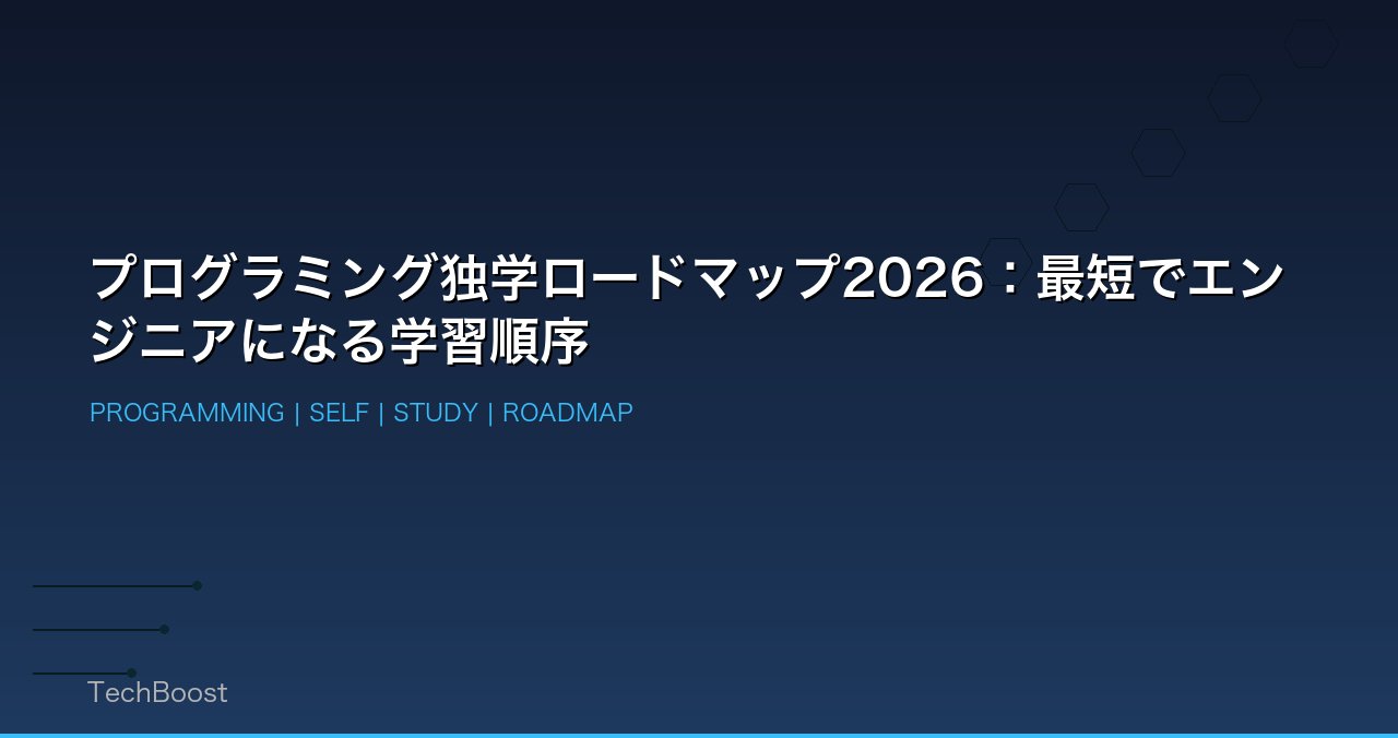 プログラミング独学ロードマップ2026：最短でエンジニアになる学習順序