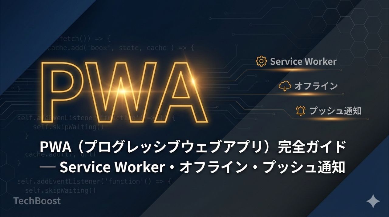 PWA（プログレッシブウェブアプリ）完全ガイド — Service Worker・オフライン・プッシュ通知