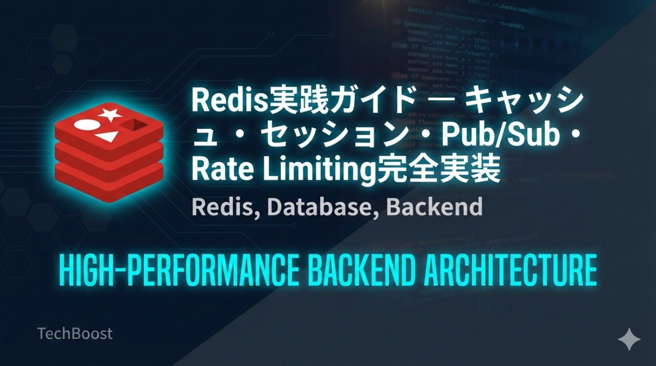 Redis実践ガイド — キャッシュ・セッション・Pub/Sub・Rate Limiting完全実装