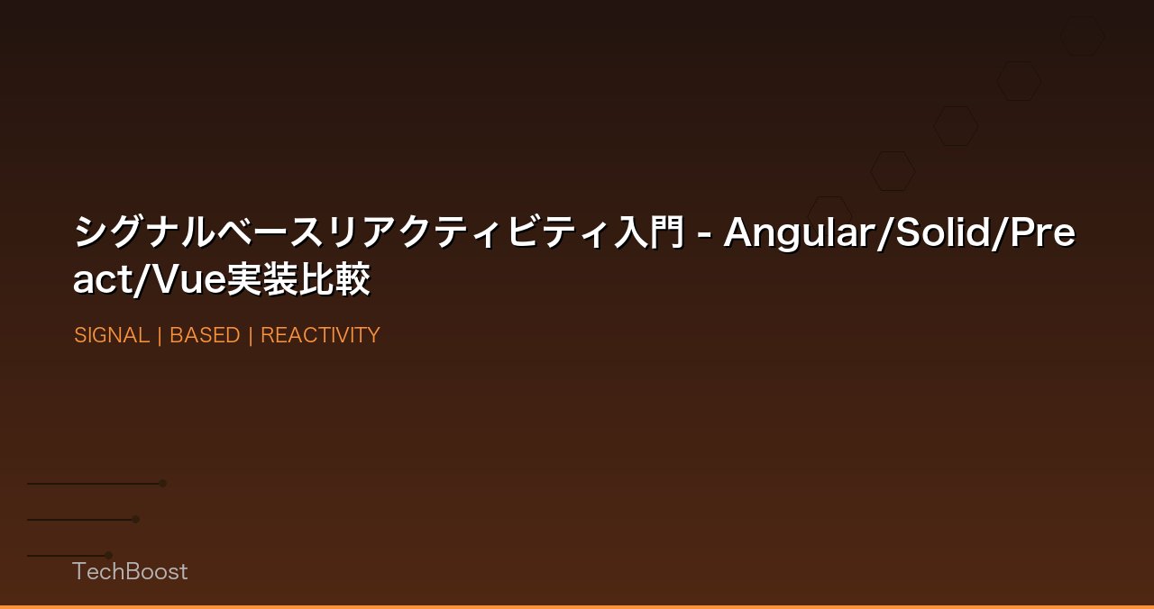 シグナルベースリアクティビティ入門 - Angular/Solid/Preact/Vue実装比較