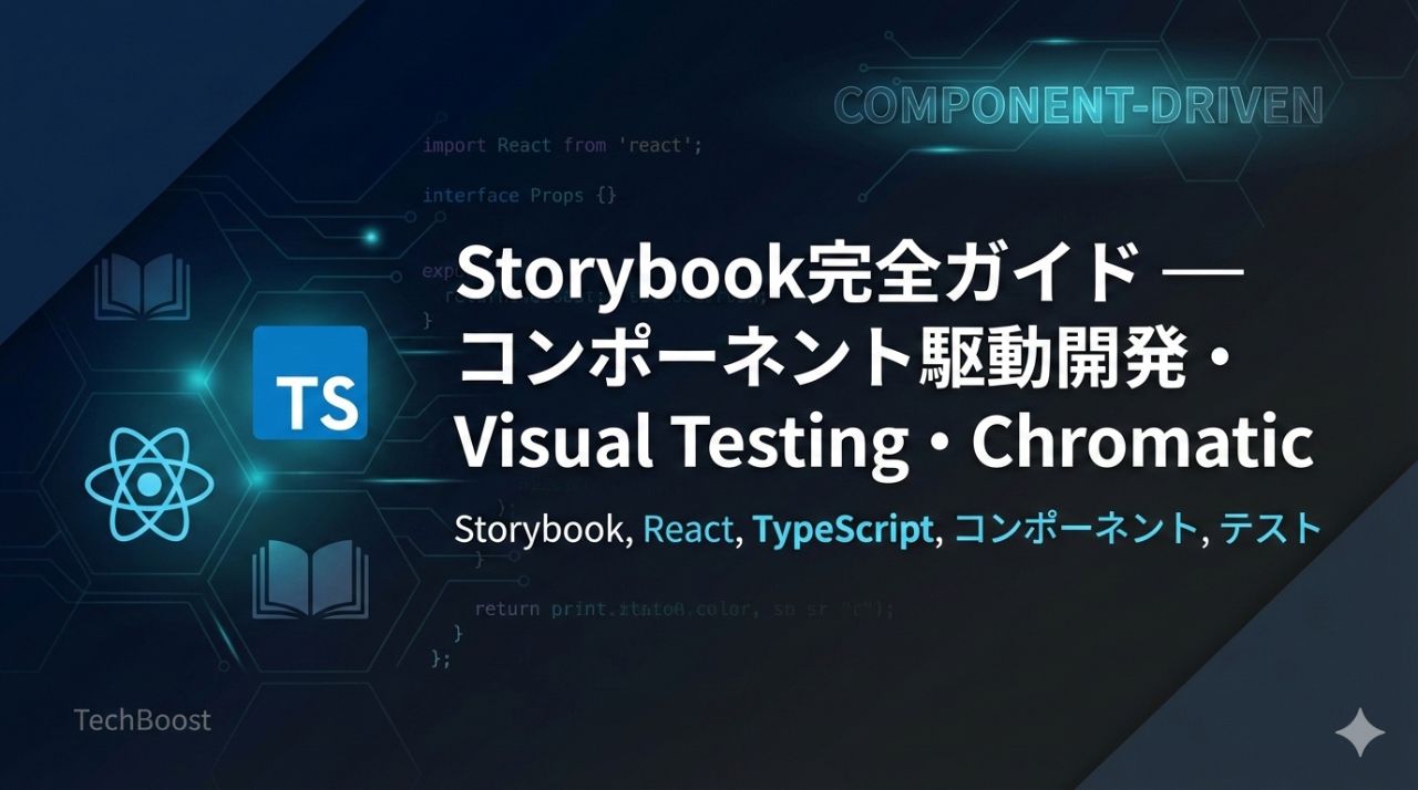 Storybook完全ガイド — コンポーネント駆動開発・Visual Testing・Chromatic