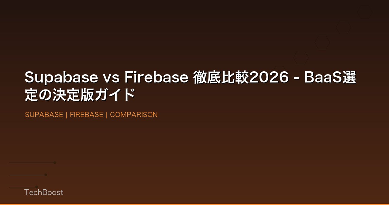 Supabase vs Firebase 徹底比較2026 - BaaS選定の決定版ガイド