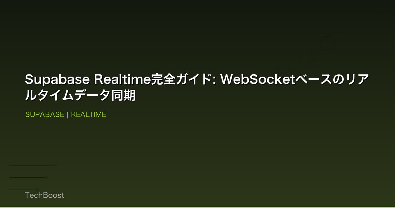 Supabase Realtime完全ガイド: WebSocketベースのリアルタイムデータ同期