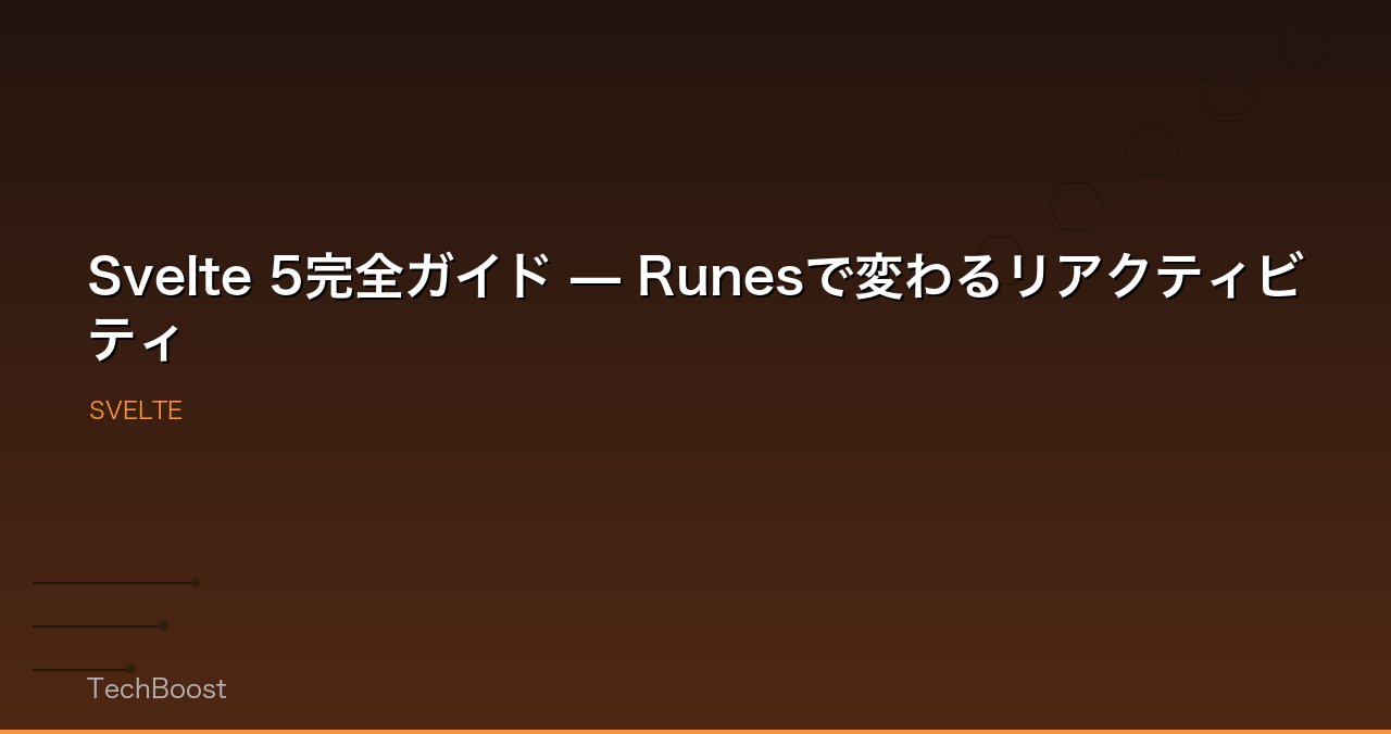 Svelte 5完全ガイド — Runesで変わるリアクティビティ