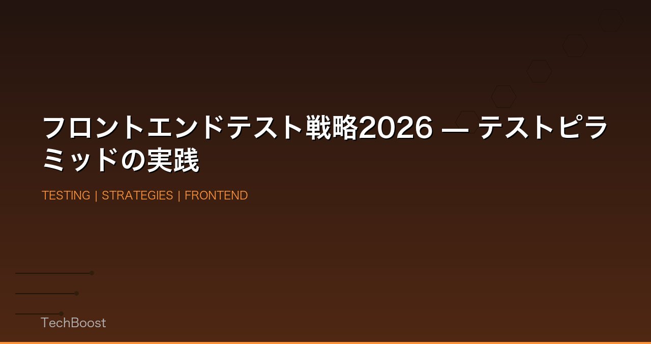 フロントエンドテスト戦略2026 — テストピラミッドの実践