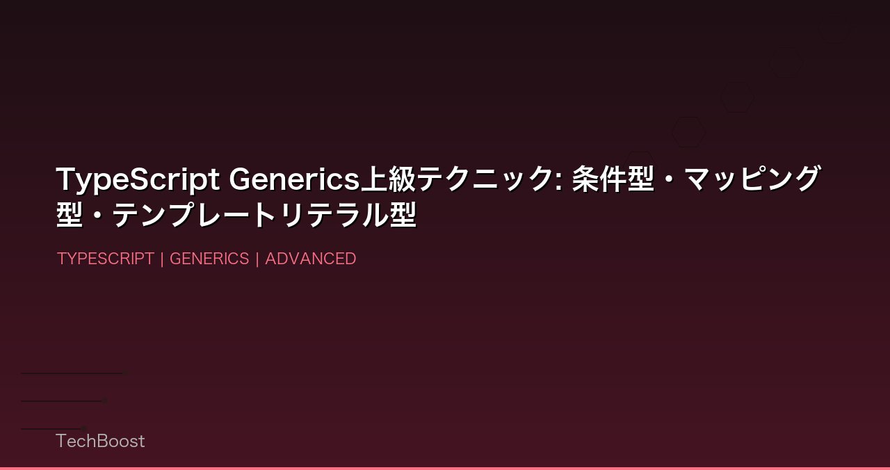 TypeScript Generics上級テクニック: 条件型・マッピング型・テンプレートリテラル型