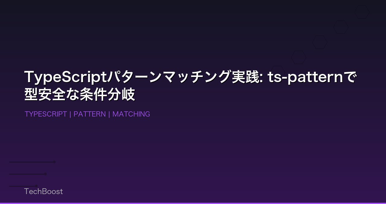 TypeScriptパターンマッチング実践: ts-patternで型安全な条件分岐