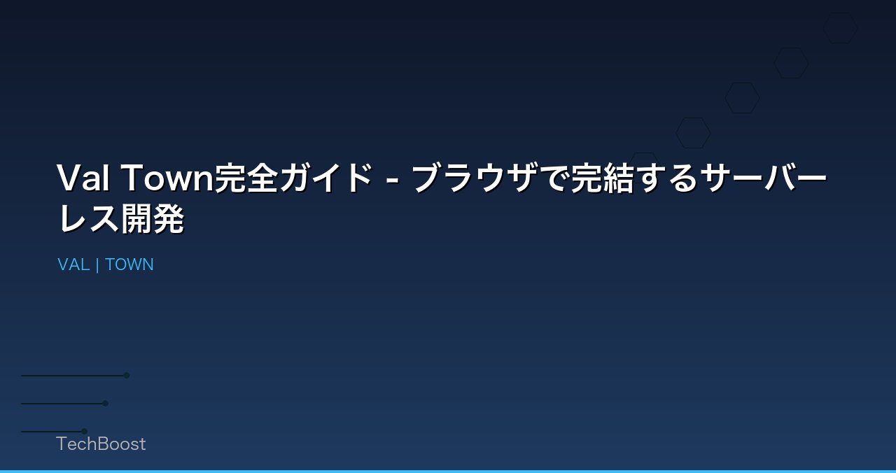 Val Town完全ガイド - ブラウザで完結するサーバーレス開発