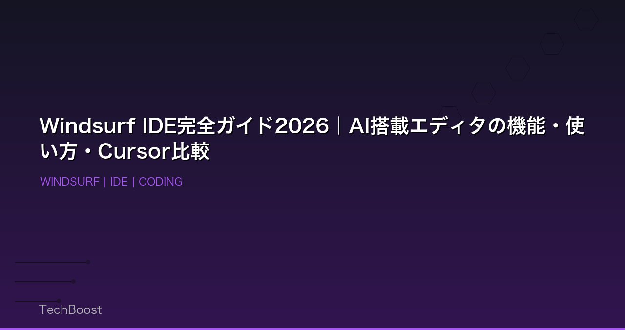 Windsurf IDE完全ガイド2026｜AI搭載エディタの機能・使い方・Cursor比較
