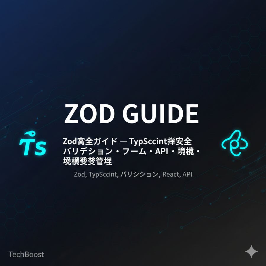 Zod完全ガイド — TypeScript型安全バリデーション・フォーム・API・環境変数管理