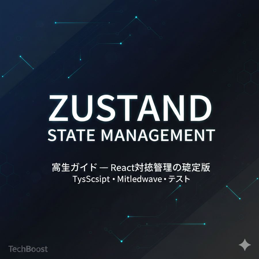Zustand完全ガイド — React状態管理の決定版（TypeScript・Middleware・テスト）